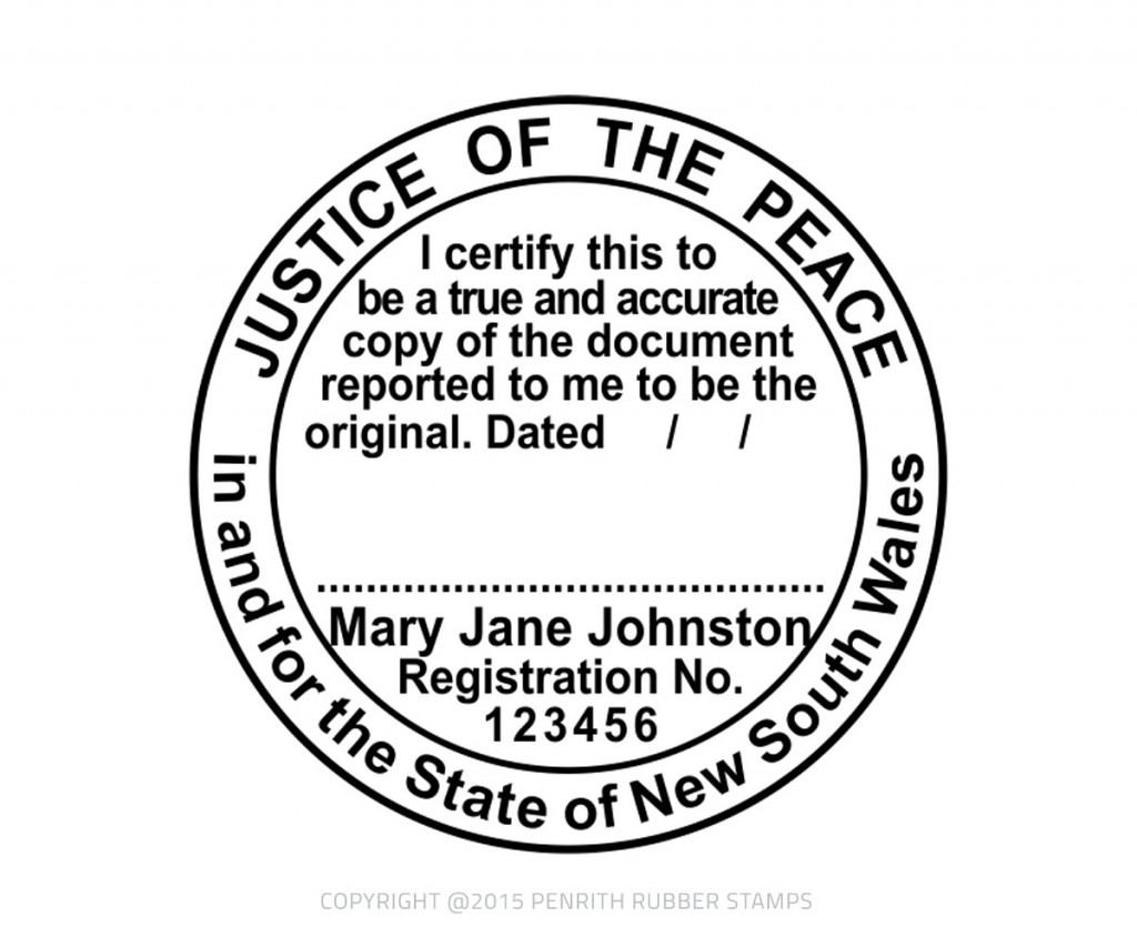 Justice of the Peace stamp for New South Wales Justice of the Peace stamp for New South Wales