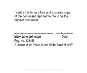 NSW04 Justice of the Peace Stamp