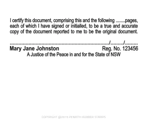 NSW07 Justice of the Peace Stamp
