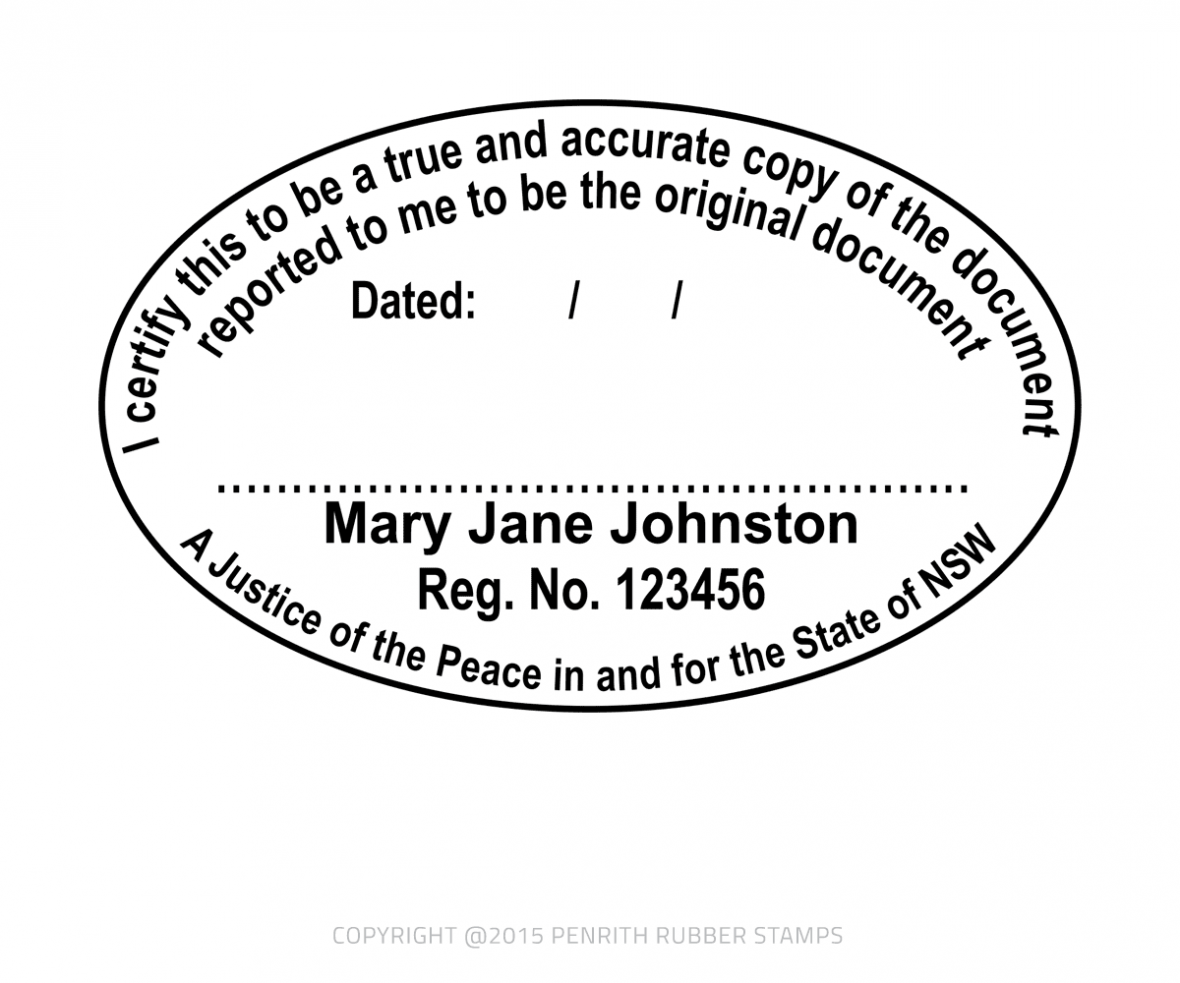 Justice of the Peace stamp for New South Wales