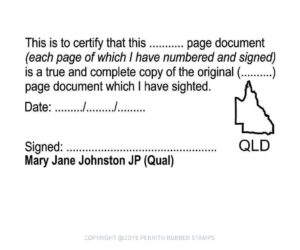 QLD03 Justice of the Peace Stamp