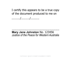WA03 Justice of the Peace Stamp
