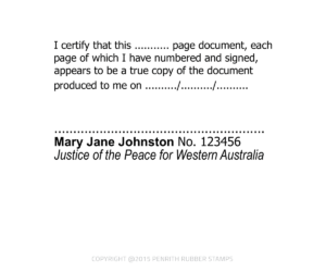 WA04 Justice of the Peace Stamp