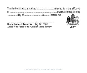 ACT02 Justice of the Peace Stamp