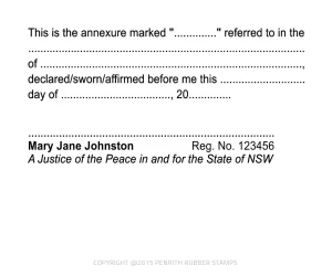 NSW15 Justice of the Peace Stamp