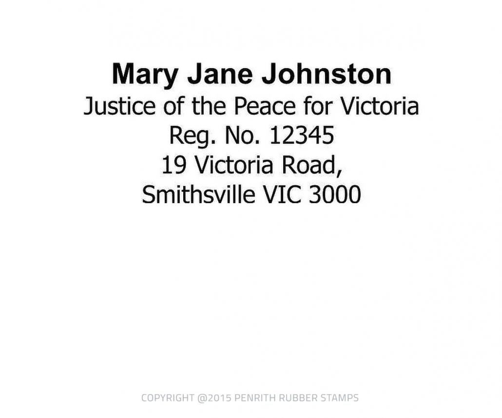 Justice of the Peace stamp for Victoria