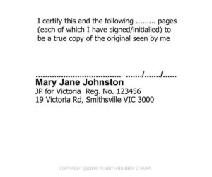VIC04 Justice of the Peace Stamp
