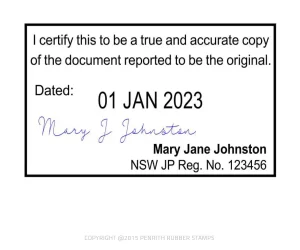 NSWDate Justice of the Peace Stamp